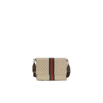Gucci GG Supreme Canvas Messenger Bag - Heren - Tassen - Beige - Maat: ONE Size Katoen