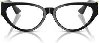 Versace 53mm Cat Eye Optical Glasses in Black at Nordstrom