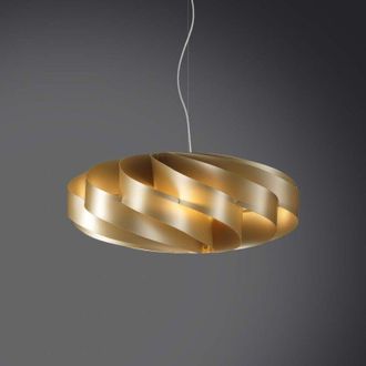 Linea Zero Ara&ntilde;a De Suspensi&oacute;n Flat Una Luz Oro Di&aacute;metro 50xh22cm