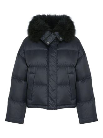 Yves Salomon Piumino Corto Con Cappuccio In Pelo Di Agnello-Donna