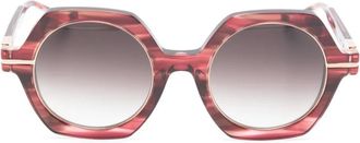 Matsuda Zonnebril met geometrisch montuur - Rood