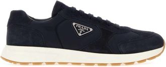 Prada Navy Blue Logo Sneakers