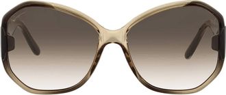 Ferragamo Brown Butterfly Ladies Sunglasses SF942S 326 61
