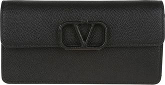 Valentino VLogo Signature Wallet met Riem - Dames - Portefeuilles - Zwart - ONE Size - Leer - Accessoires