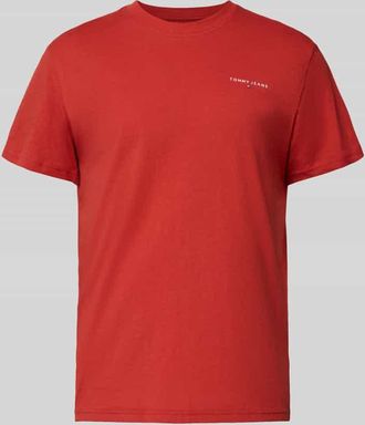 Tommy Jeans Slim Fit T-Shirt aus reiner Baumwolle in Rot, Gr&ouml;&szlig;e XXL