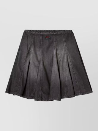 Diesel denim skirt mini pleated button belt loops