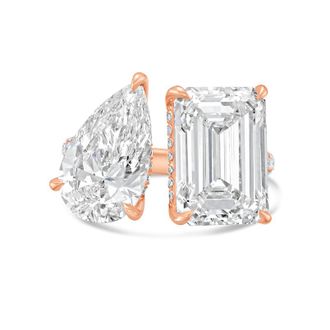 Diana M. Jewels 18KT ROSE GOLD 2 STONE LAB GROWN DIAMOND FASHION RING WEIGHING 10.00 CTS TW