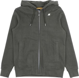 K-Way Anthony Heavy Fleece - Heren - Vesten met rits - Groen - M - Katoen - Hoodies & sweatvesten