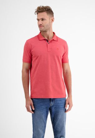 Lerros Poloshirt LERROS Poloshirt in Two-Tone-Piqu&eacute;, Herren, Gr. S, rot (hibiscus rot), 99% Baumwolle, 1% Polyester, Shirts Poloshirt