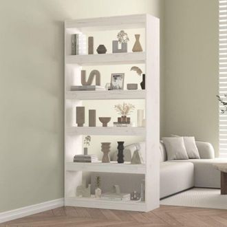 vidaXL vidaXL Libreria/Divisorio Bianco 80x30x167,4 cm Legno Massello di Pino
