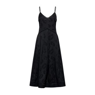 Silvian Heach Midi jurk met dunne bandjes - Dames - Casual kleedjes - Zwart - L - Polyester - Kleedjes