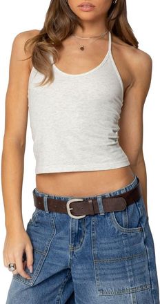 Edikted Maybell Halter Top in Gray-Melange at Nordstrom, Size X-Small