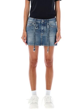 Off-white Blue CARGO MINI SKIRT