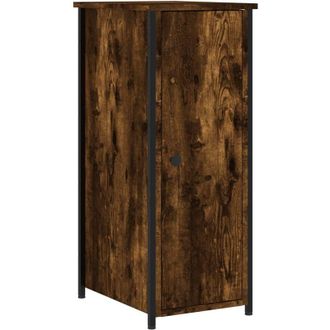 vidaXL Vidaxl - Mesita de noche madera de ingeniería roble ahumado 32x42x80 cm