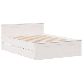 Berkfield Home Durable Bed Frame Frame with Headboard White 150x200 cm King Size