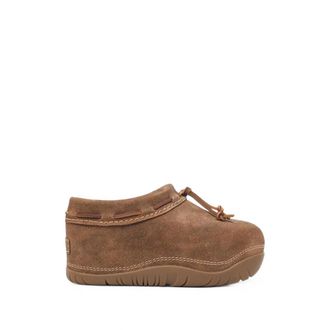 UGG Leather-lace Platform Slippers