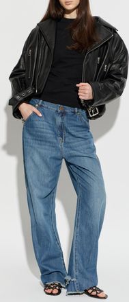 Loewe Leather Insulated Jacket, Womens, Black