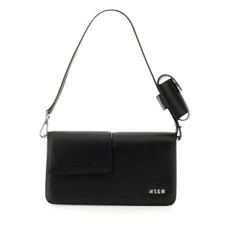 Msgm Baguette Bag With Double Flap And Logo