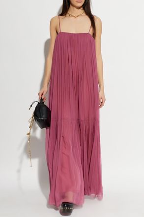 Chlo&eacute; Silk Off-shoulder Dress, Womens, Purple