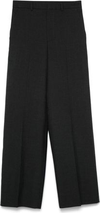 Gucci wool gabardine trousers - women - Wool/Cotton - 40 - Grey
