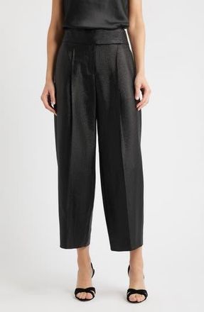 BOSS Tacres Metallic Ankle Wide Leg Pants in Black at Nordstrom Rack, Size 2