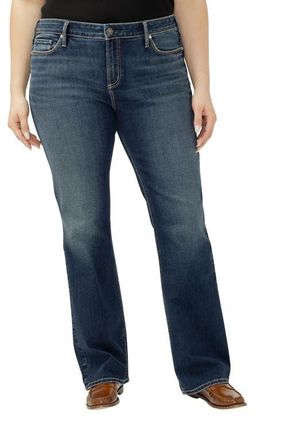 Silver Jeans Co Elyse Curvy Mid Rise Bootcut Jeans in Harlow at Nordstrom, Size 16 X 33
