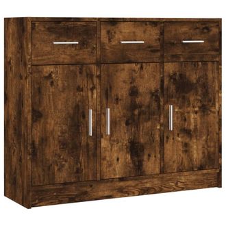 Berkfield Home Sideboard Smoked Oak 91x28x75 cm Engineered Wood in Brown | Size: 91 x 28 x 75 cm