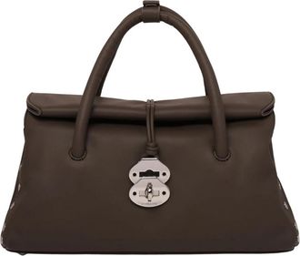 Zanellato Postina Top-Handle Tas - Dames - Handtassen - Bruin - ONE Size - Leer - Tassen