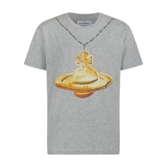 Vivienne Westwood Tops, Heren, Grijs, M, Katoen, Grijze Orb Grafische T-shirt