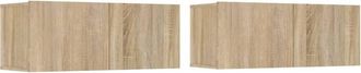 Berkfield Home Classic 4 Piece TV Cabinet Set Sonoma Oak Engineered Wood in Light Brown