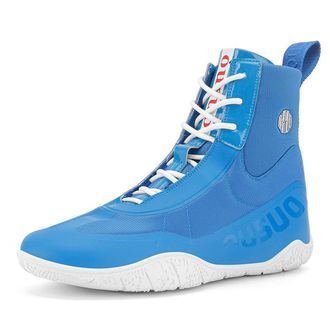 Generic Wrestling Boxing Boots for Men High Top Breathable Lightweight Non-Slip Competition Training Fitness Sneakers,Blue,6.5 UK