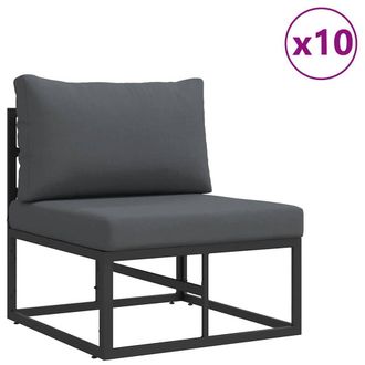 Berkfield Home Garden Sofa Set 14 pcs Black 70 x 70 x 32 cm Aluminium