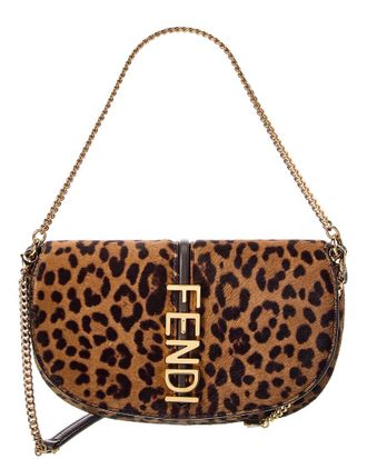 Fendi Fendigraphy Haircalf & Leather Wallet On Chain