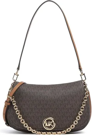 Michael Kors Nolita Medium Convertible Schoudertas - Dames - Schoudertassen - Bruin - ONE Size - Katoen - Tassen