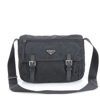 Prada Black Nylon Leather Shoulder Bag (Pre-Owned)