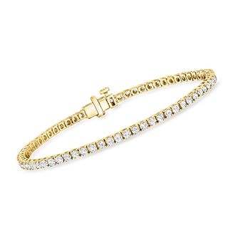 Ross-Simons Lab-Grown Diamond Tennis Bracelet in 18kt Gold Over Sterling