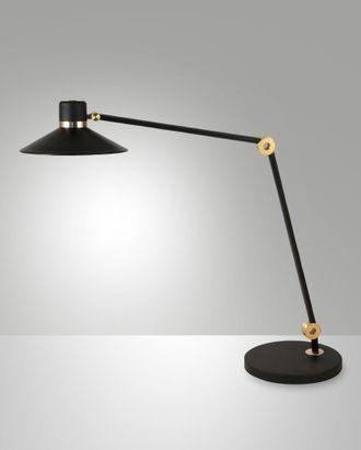 Fabas Luce Panarea Lampada Da Tavolo Led 10w In Metallo Nero, Design Moderno Con Tecnologia Cct Regolabile, Dimmerabile A Tocco, Ideale Per Interni