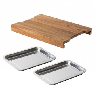 Sabatier Trompette Tabla de cortar rectangular 42 x 28 x 4 cm con 2 cajones acacia aceit