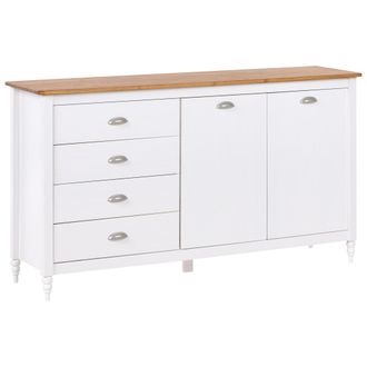 Beliani Beliani - Aparador Escandinavo 4 Cajones 2 Puertas De Madera Blanco Shillington