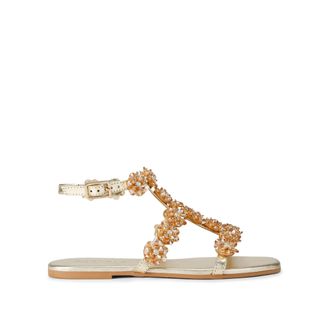 Carvela Womens Leather Organza Sandal Sandals - Gold - Size UK 5