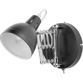 Beliani Beliani - Adjustable Accordion Swing Arm Wall Mounted Lamp Light Metal Black Harrington