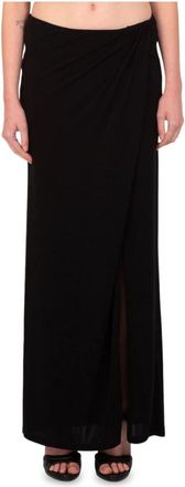 Pinko Teroldego Crepe Rok - Dames - Maxi Rokken - Zwart - S - Polyester - Rokken