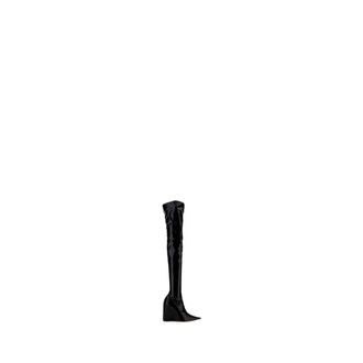 Amina Muaddi Black Polyethylene Over The Womens Knee