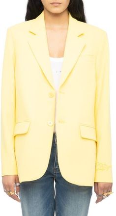 Zadig&Voltaire Notch Lapel Jacket in Banana at Nordstrom, Size 10 Us