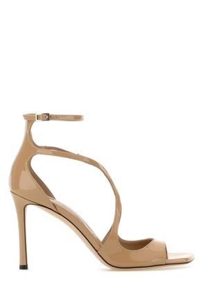 Jimmy Choo London Beige Solid Open Square Toe Heels
