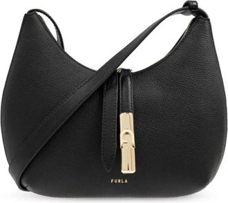 Furla Leren Schoudertas Goccia - Dames - Schoudertassen - Zwart - ONE Size - Tassen