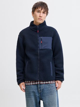 Jack & Jones Fleecejacke JACK & JONES JJTHATCHER FLEECE JACKET, Herren, Gr. XS, blau (sky captain), Web, Obermaterial: 100% Polyester, unifarben, regular fit norma
