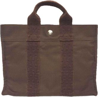 Hermès Brown Nylon Canvas Tote Bag (Pre-Owned)