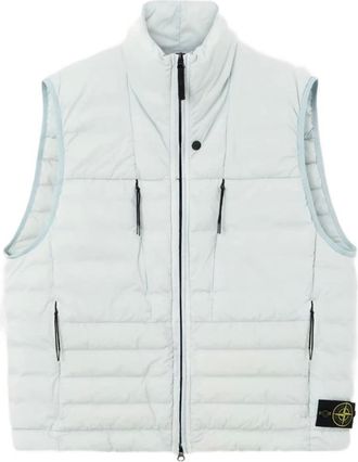 Stone Island Jassen, Heren, Blauw, S, Nylon, Seamless Tunnel Nylon Down-TC Gilet