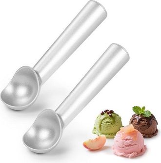 OEM Juego De 2 Cucharas De Acero Inoxidable Para Helado, Moldes Grandes Para Helado Duro, Gelato Y Masa Para Galletas